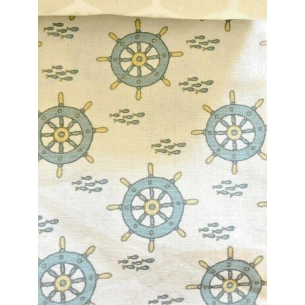 Nautical Kitchen Dish Towels Embroidered Decorative Anchors 100% Cotton Set of 2